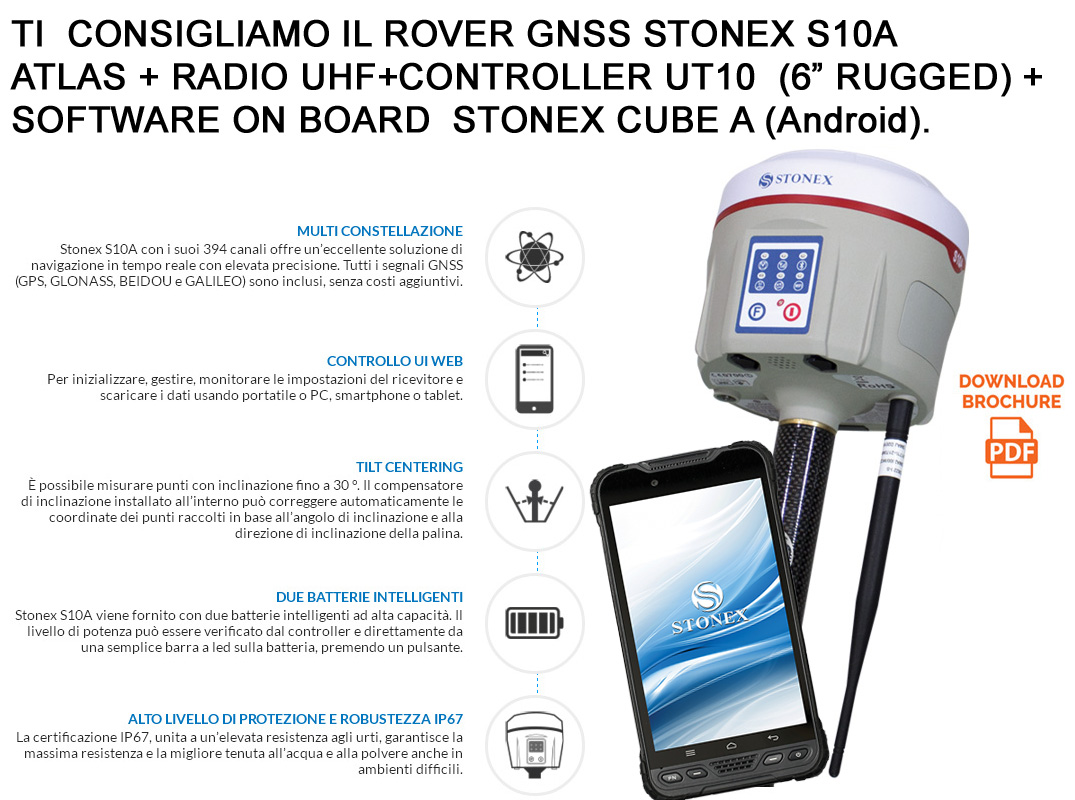 S10 A CORREZIONI ATLAS PER IL GPS TOPOGRAFICO STONEX S10A